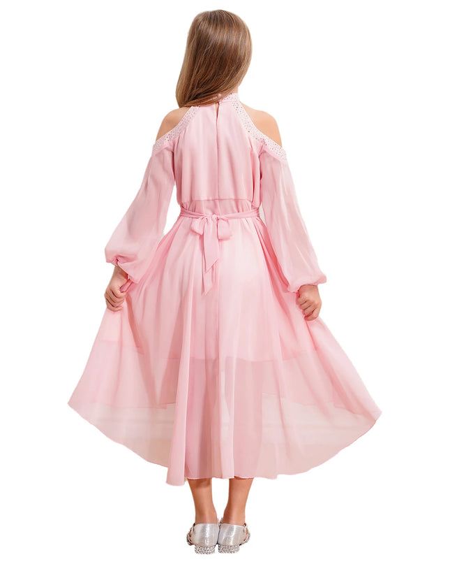 Hellgruenes Maedchenkleid Kommunion Rueckenansicht Reissverschluss