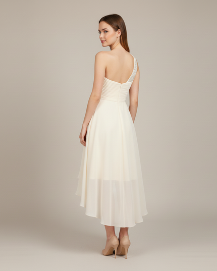 Festliches Kleid Jugendweihe Asymmetrisch Ivory Pailletten - Ansicht 2