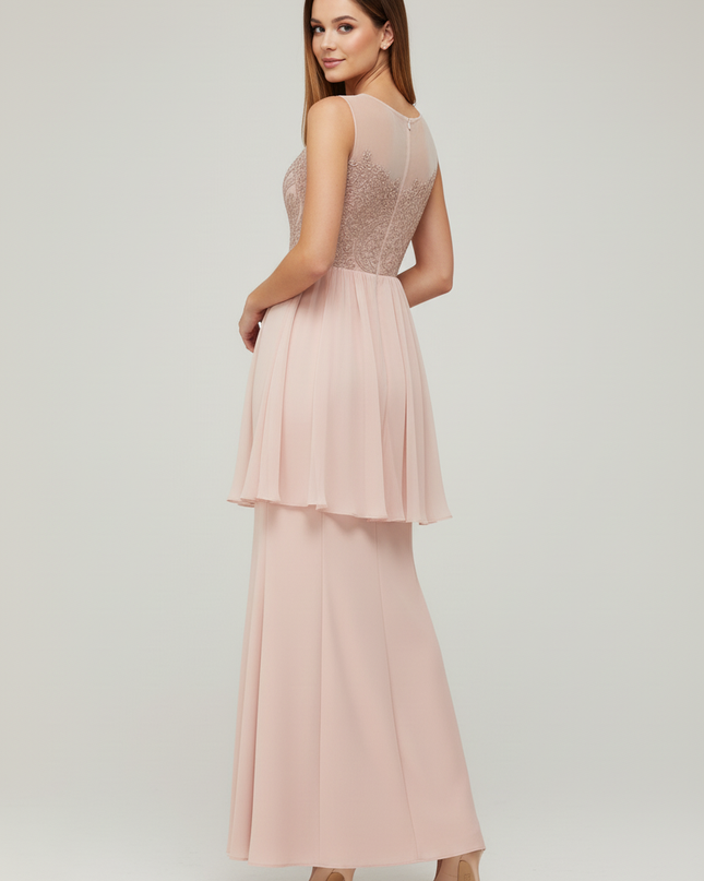 Festliche Kleider Jugendweihe Champagner Rose Spitze - Ansicht 2