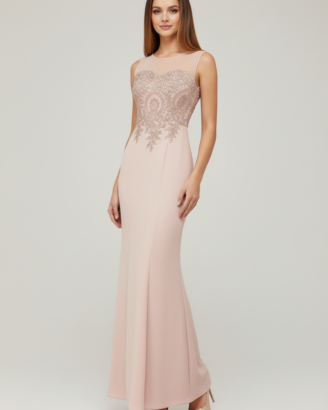 Festliche Kleider Jugendweihe Champagner Rose Spitze - Ansicht 5