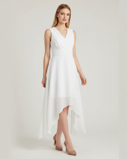 Festliche Kleider Jugendweihe Chiffon Weiss - Festkleid - Ansicht 1