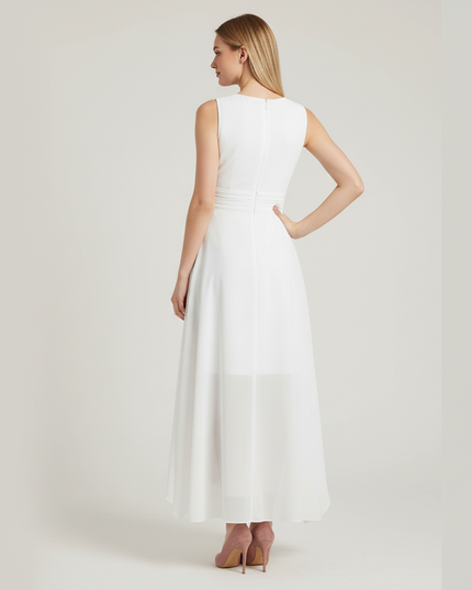 Festliche Kleider Jugendweihe Chiffon Weiss - Festkleid - Ansicht 2