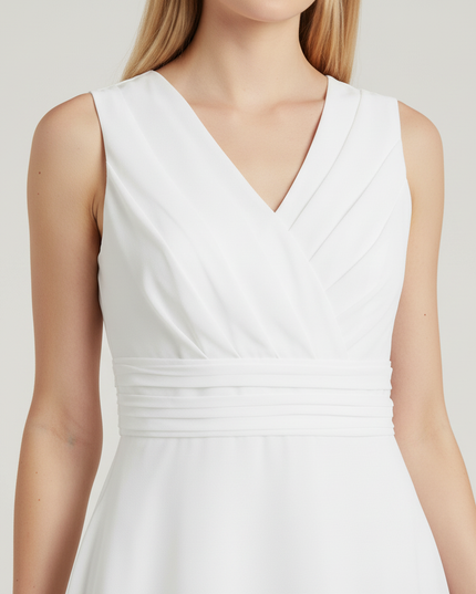 Festliche Kleider Jugendweihe Chiffon Weiss - Festkleid - Ansicht 4
