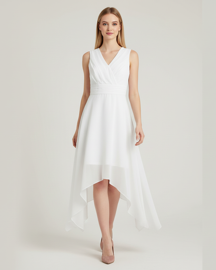 Festliche Kleider Jugendweihe Chiffon Weiss - Festkleid - Ansicht 5