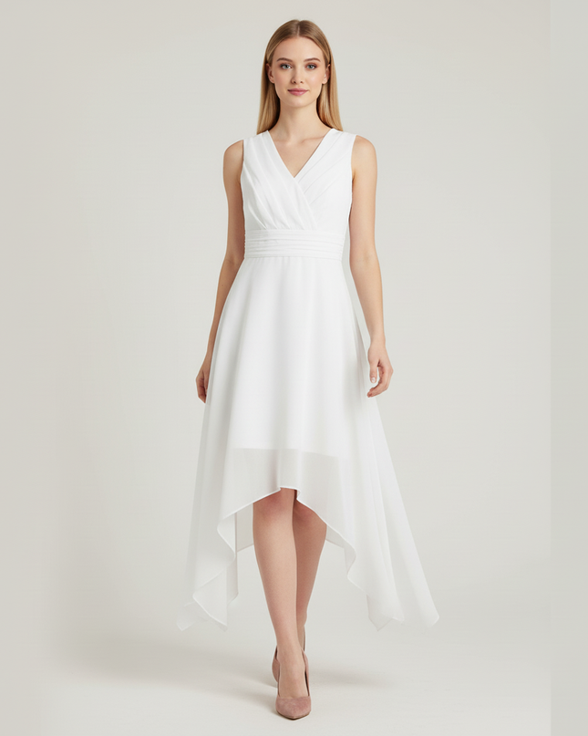 Festliche Kleider Jugendweihe Chiffon Weiss - Festkleid - Ansicht 5