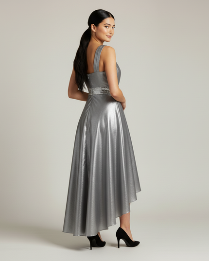 Festliche Kleider Jugendweihe Elegant - Silber Lang - Ansicht 2