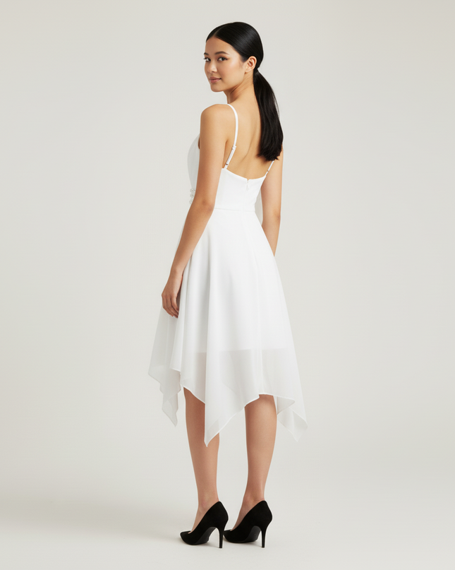 Festliche Kleider Jugendweihe Halter Weiss | Chiffon - Ansicht 2