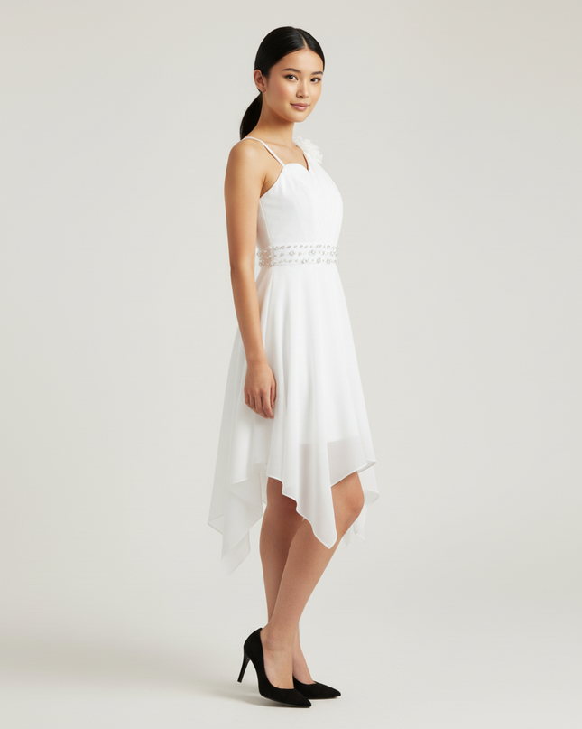Festliche Kleider Jugendweihe Halter Weiss | Chiffon - Ansicht 3