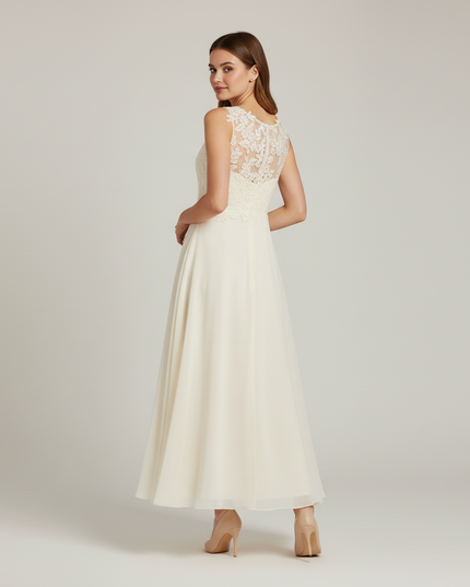 Festliches Kleid Jugendweihe Ivory Blumen - Lang - Ansicht 2
