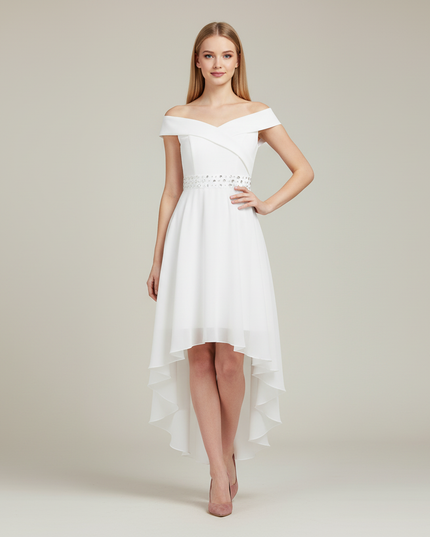 Festliche Kleider Jugendweihe Kurz - Hi-Lo Chiffon - Ansicht 1