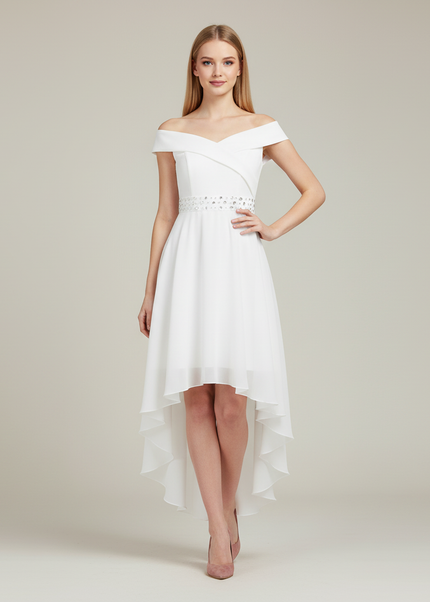 Festliche Kleider Jugendweihe Kurz - Hi-Lo Chiffon - Ansicht 1