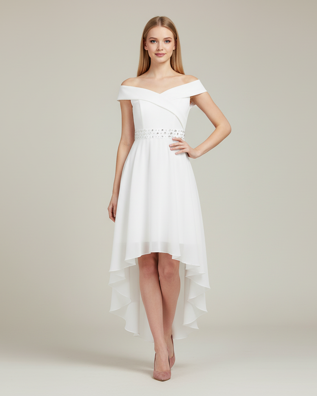 Festliche Kleider Jugendweihe Kurz - Hi-Lo Chiffon - Ansicht 1
