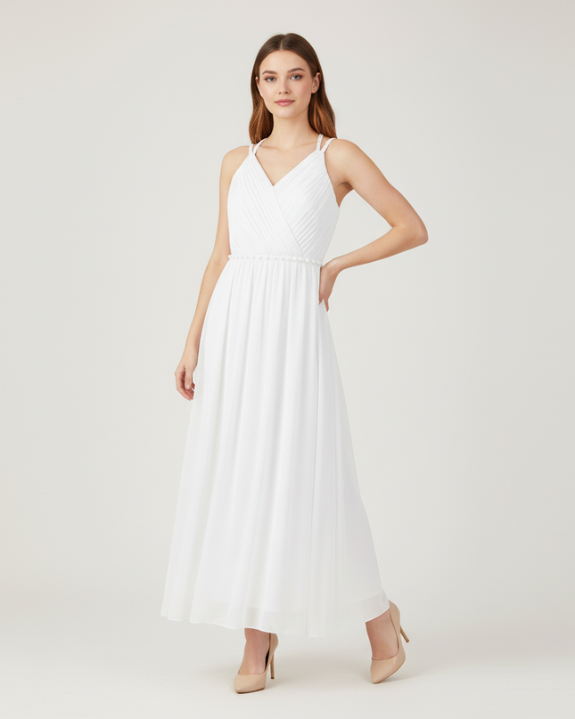 Festliche Kleider Jugendweihe Lang - Weiss Formal - Ansicht 1