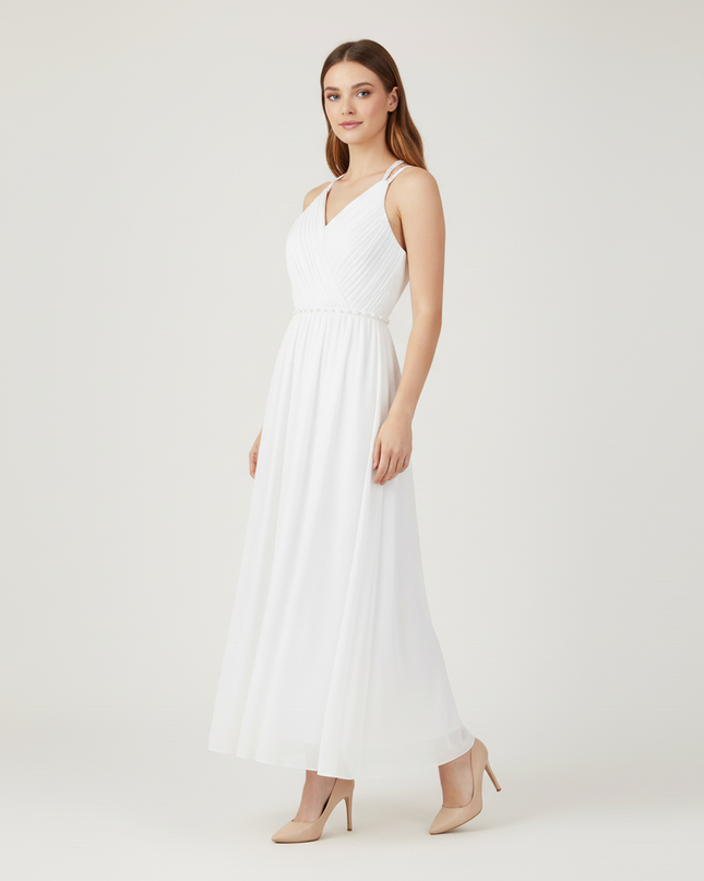 Festliche Kleider Jugendweihe Lang - Weiss Formal - Ansicht 3