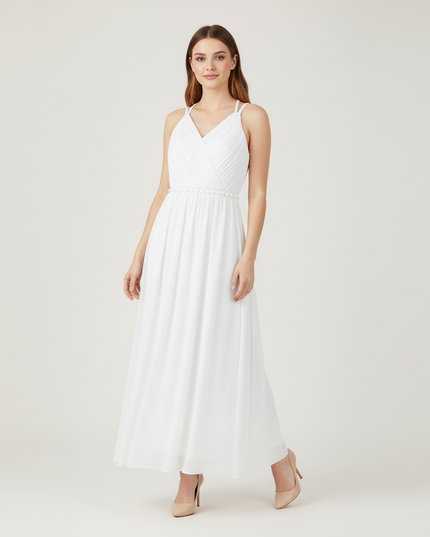 Festliche Kleider Jugendweihe Lang - Weiss Formal - Ansicht 5