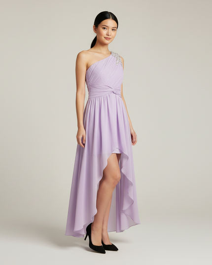 Festliches Kleid Jugendweihe Lavendel Perlenstickerei - Ansicht 1