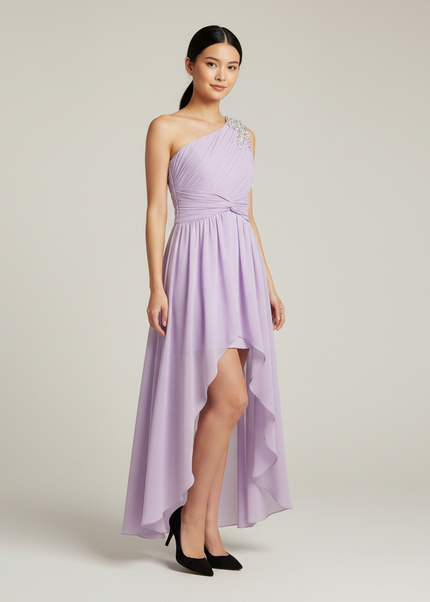 Festliches Kleid Jugendweihe Lavendel Perlenstickerei - Ansicht 1