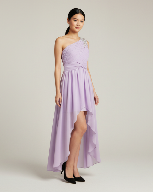 Festliches Kleid Jugendweihe Lavendel Perlenstickerei - Ansicht 1