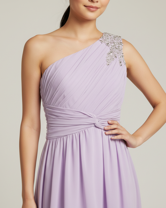 Festliches Kleid Jugendweihe Lavendel Perlenstickerei - Ansicht 4