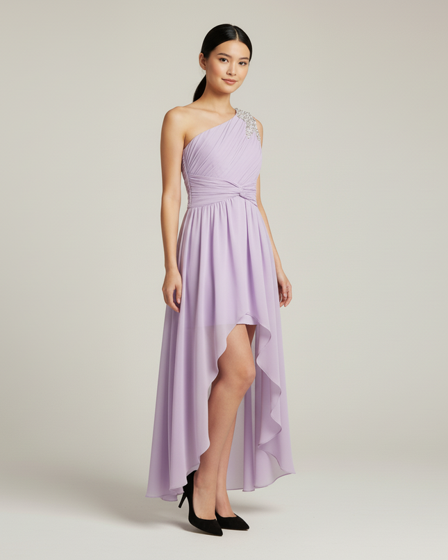 Festliches Kleid Jugendweihe Lavendel Perlenstickerei - Ansicht 5