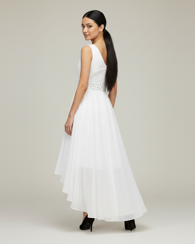 Festliches Kleid Jugendweihe Maedchen Ballkleid Weiss - Ansicht 2