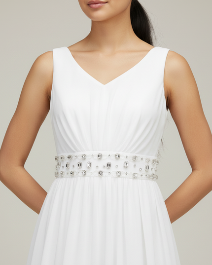 Festliches Kleid Jugendweihe Maedchen Ballkleid Weiss - Ansicht 4