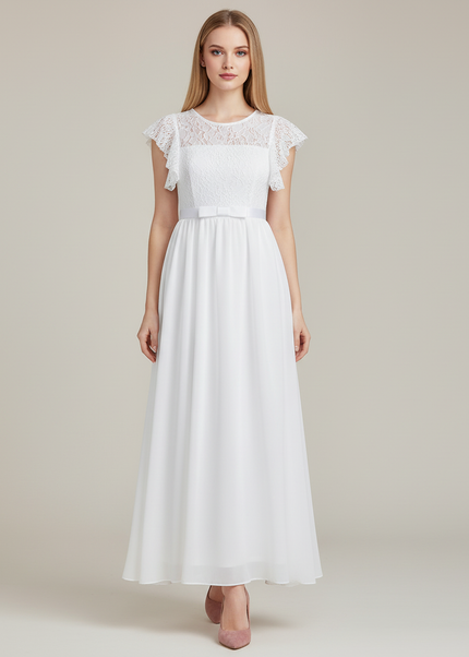 Festliche Kleider Jugendweihe Maedchen - Chiffon Spitze - Ansicht 1