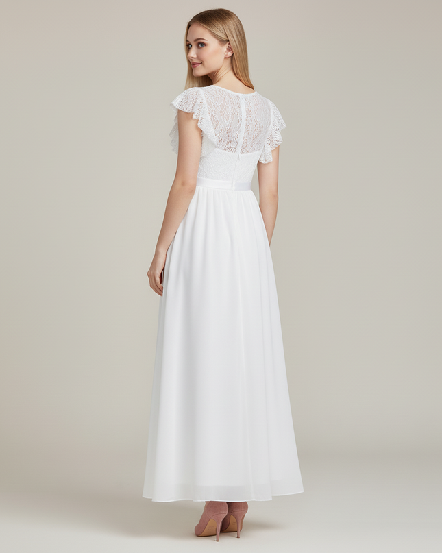 Festliche Kleider Jugendweihe Maedchen - Chiffon Spitze - Ansicht 2