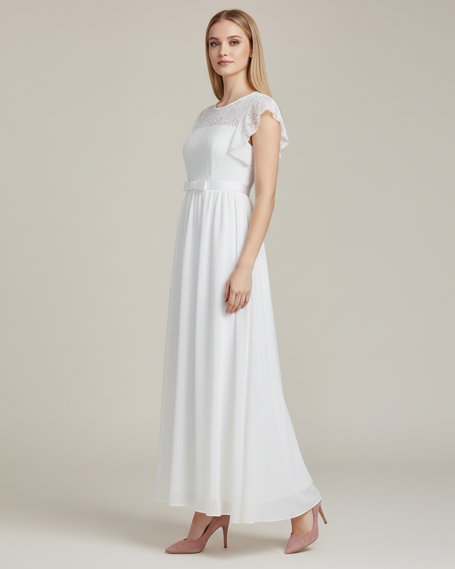 Festliche Kleider Jugendweihe Maedchen - Chiffon Spitze - Ansicht 3