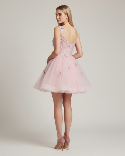 Festliche Kleider Jugendweihe Rosa - Kurzes Abendkleid - Ansicht 2