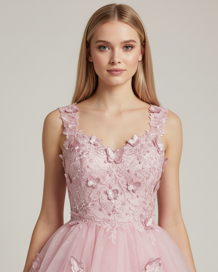 Festliche Kleider Jugendweihe Rosa - Kurzes Abendkleid - Ansicht 4