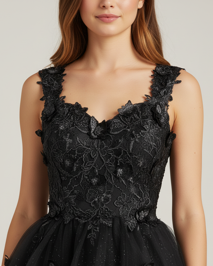 Festliche Kleider Jugendweihe Schwarz Kurz - Cocktailkleid - Ansicht 4