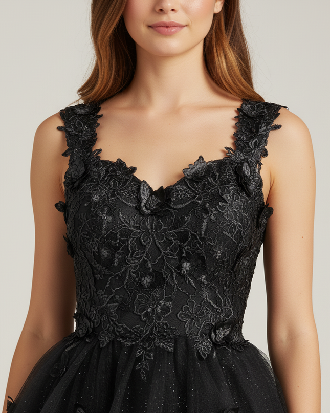 Festliche Kleider Jugendweihe Schwarz Kurz - Cocktailkleid - Ansicht 4