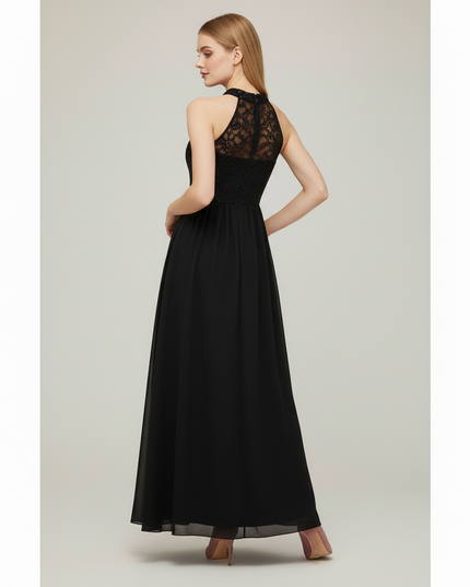 Festliches Kleid Jugendweihe Schwarz Spitze Lang - Ansicht 2