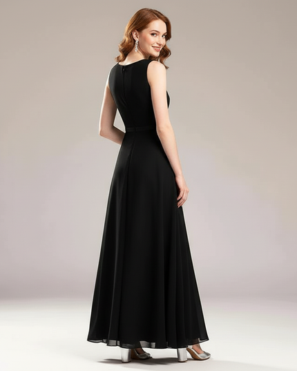Festliche Kleider Jugendweihe Traeger - Schwarz Chiffon - Ansicht 2