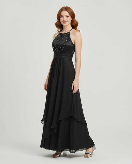 Festliche Kleider Jugendweihe Schwarz - Lang Formal - Ansicht 1