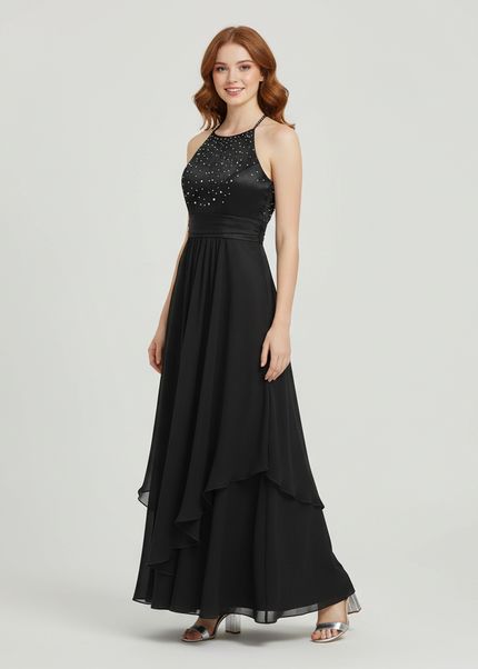 Festliche Kleider Jugendweihe Schwarz - Lang Formal - Ansicht 1