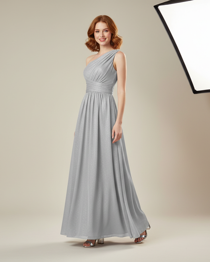 Festliches Kleid Jugendweihe Silber Chiffon - Elegant - Ansicht 1