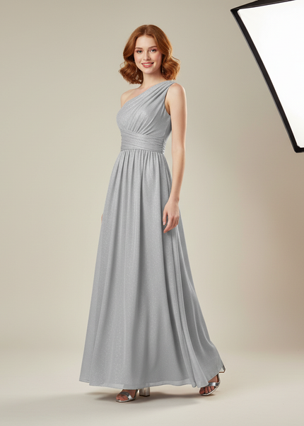 Festliches Kleid Jugendweihe Silber Chiffon - Elegant - Ansicht 1
