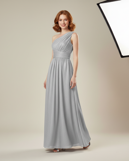 Festliches Kleid Jugendweihe Silber Chiffon - Elegant - Ansicht 5