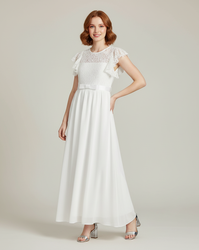 Festliche Kleider Jugendweihe Spitze - Chiffon Festkleid - Ansicht 1