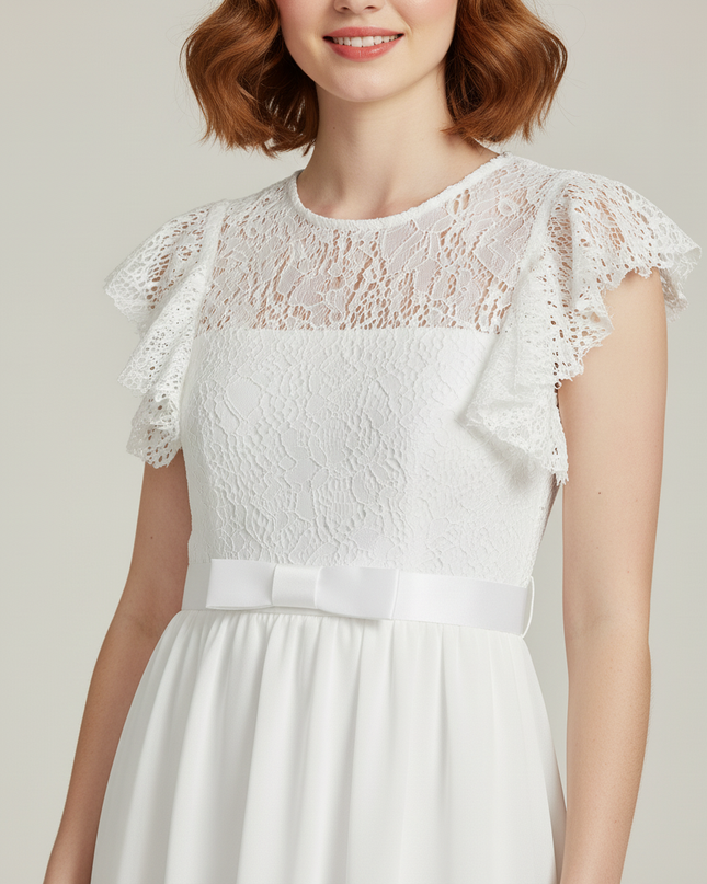 Festliche Kleider Jugendweihe Spitze - Chiffon Festkleid - Ansicht 4