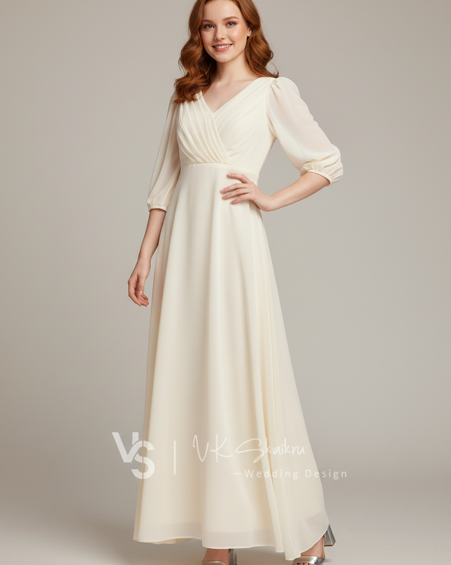 Festliche Kleider Jugendweihe Weiss Creme Gold Maedchen - Ansicht 1