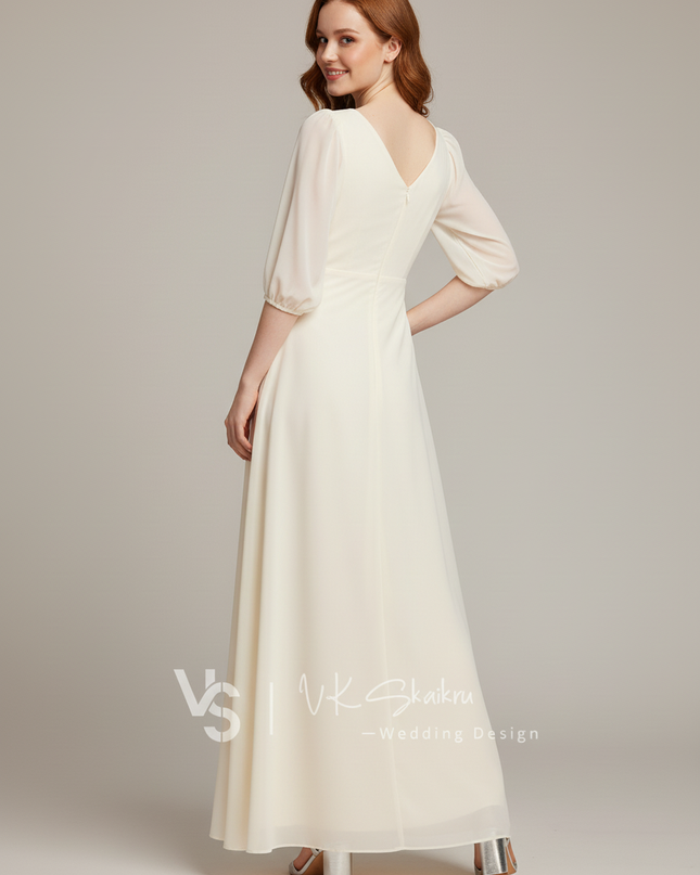 Festliche Kleider Jugendweihe Weiss Creme Gold Maedchen - Ansicht 2