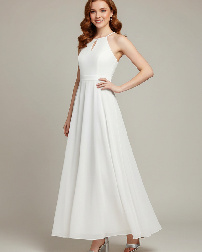 Festliche Kleider Jugendweihe Weiss Halter Teen - Ansicht 1