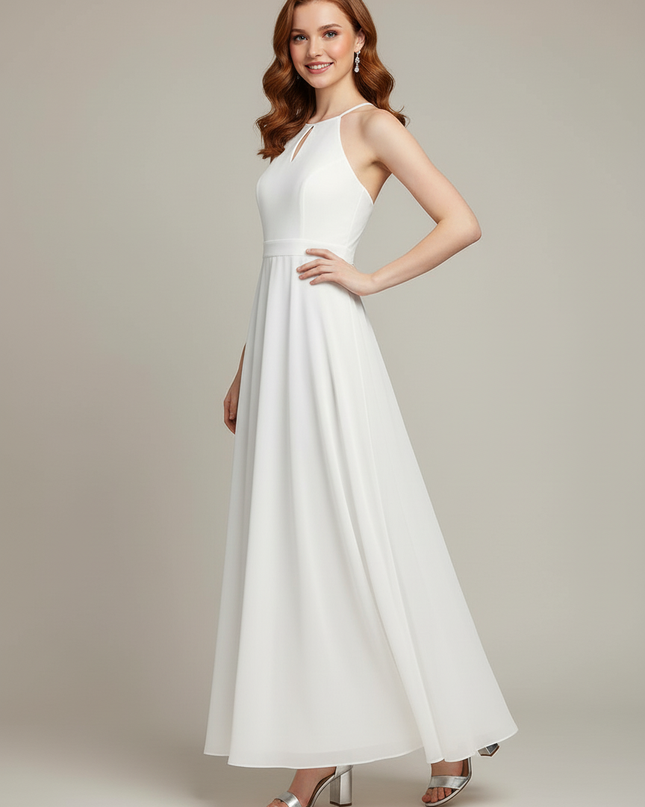 Festliche Kleider Jugendweihe Weiss Halter Teen - Ansicht 3