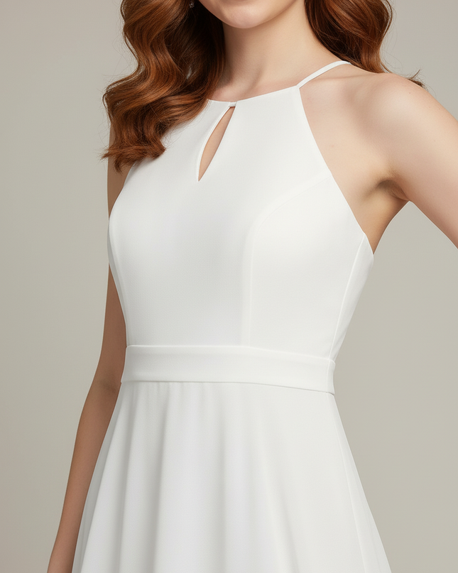 Festliche Kleider Jugendweihe Weiss Halter Teen - Ansicht 4