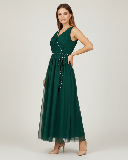 Gruenes Kleid Jugendweihe Maedchen Lang A-Linie | Mint - Ansicht 3