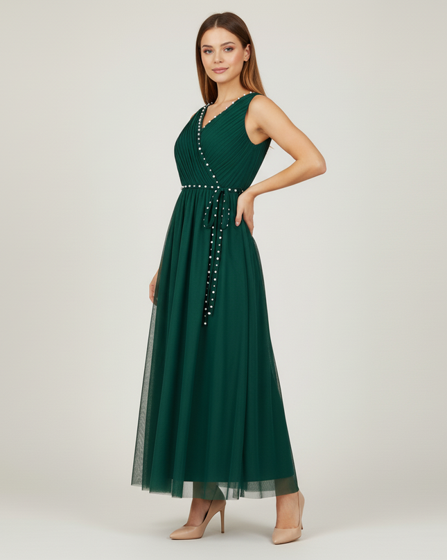 Gruenes Kleid Jugendweihe Maedchen Lang A-Linie | Mint - Ansicht 3