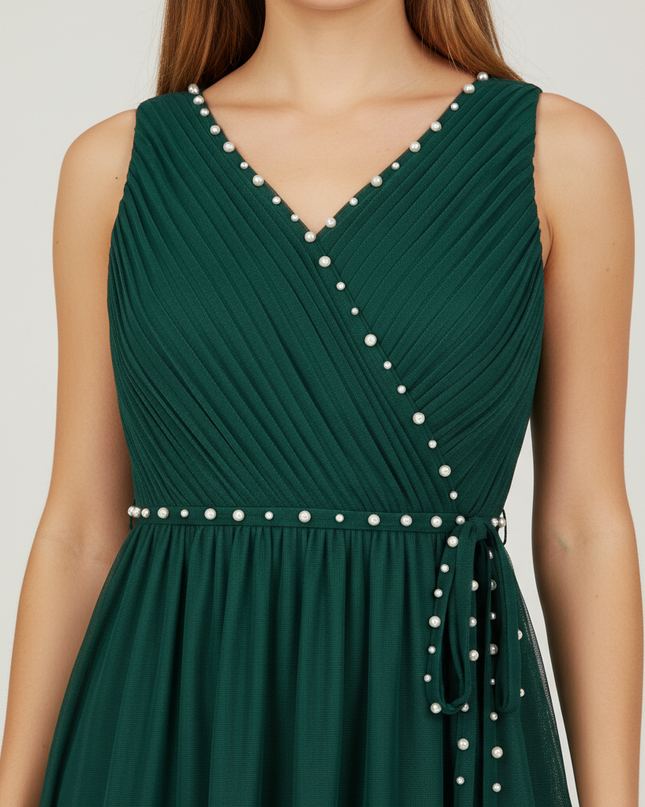 Gruenes Kleid Jugendweihe Maedchen Lang A-Linie | Mint - Ansicht 4